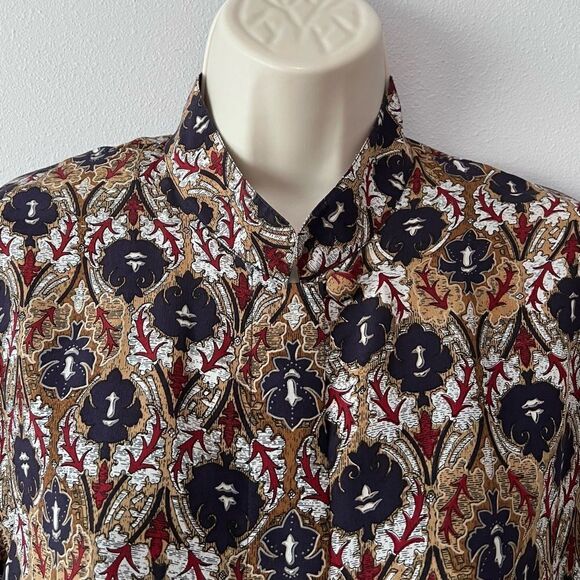 Tess Vintage Button Up Long Sleeve 100% Silk Blouse Size 8 - Picture 2 of 8